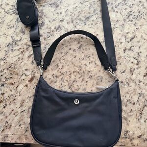 lululemon athletica Black Crescent Shoulder Bag with Detachable Strap